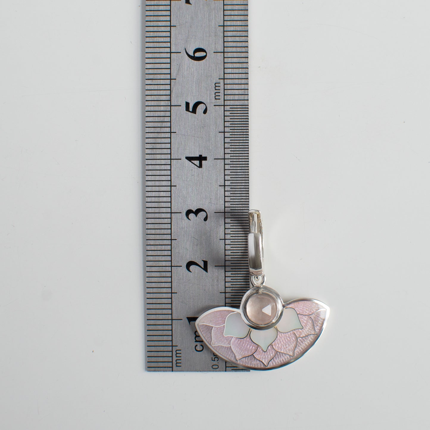 Cloisonne Enamel Earrings With Rose Quartz