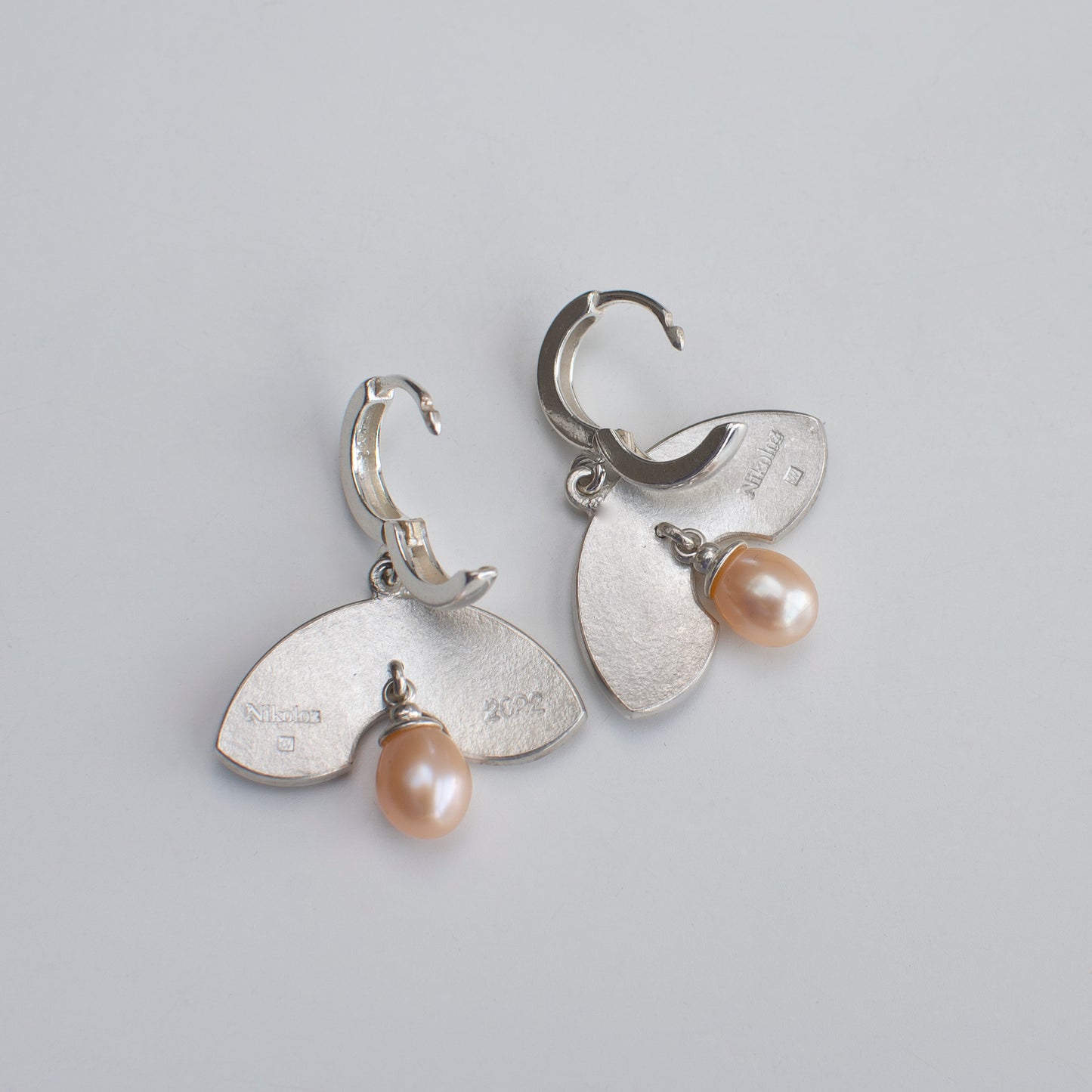 Leaves Shaped Earrings, Cloisonne Enamel Earrings With Labradorite