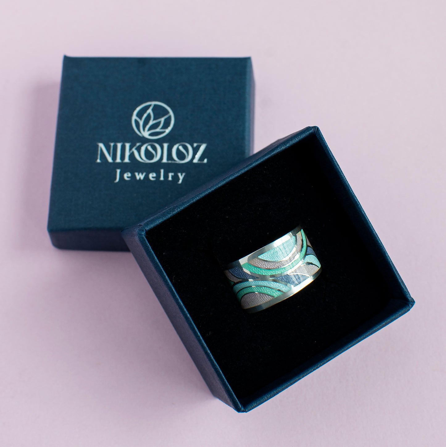 Minankari Enamel Silver Ring