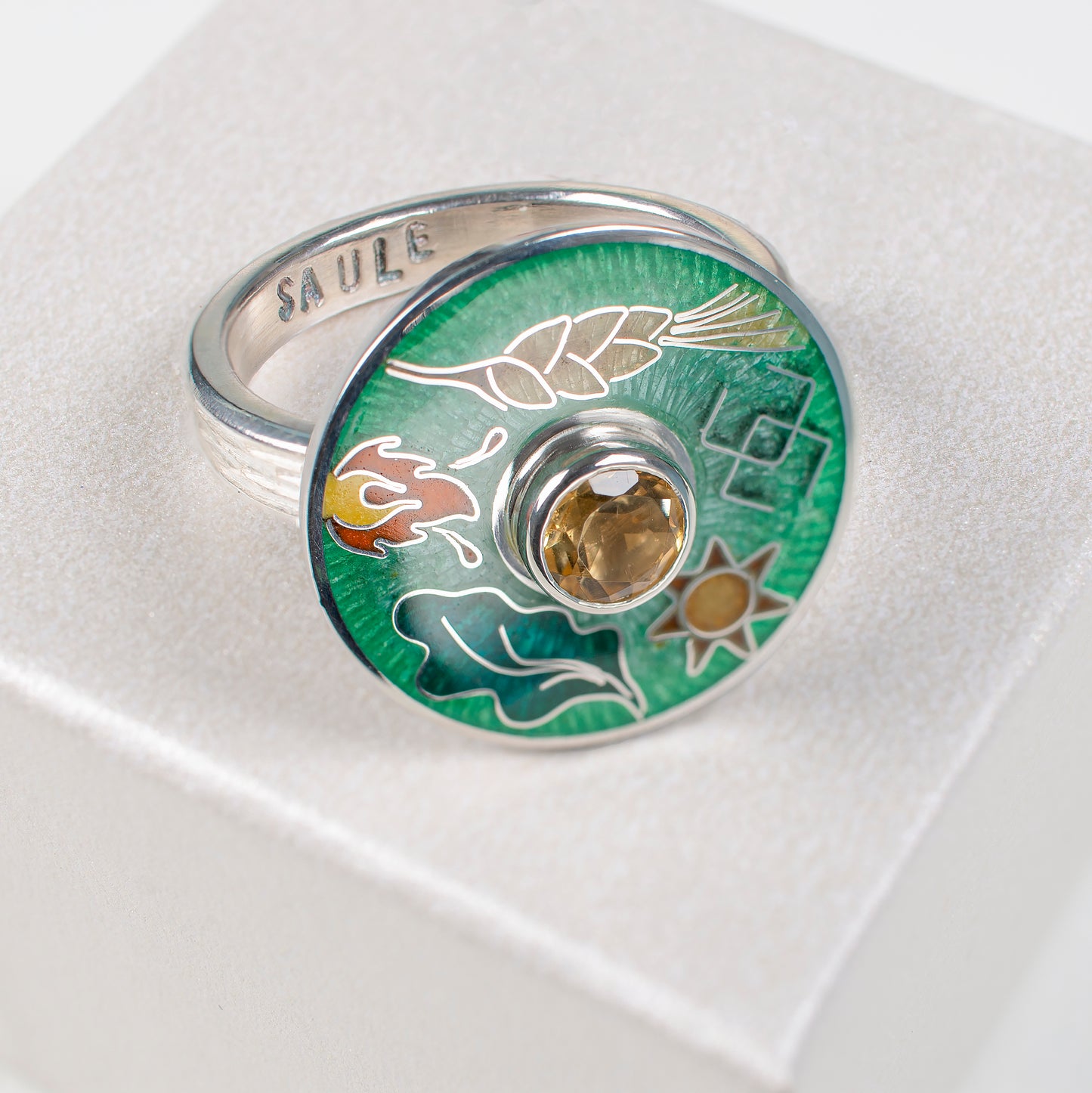 Cloisonne Enamel Green Ring Ligo