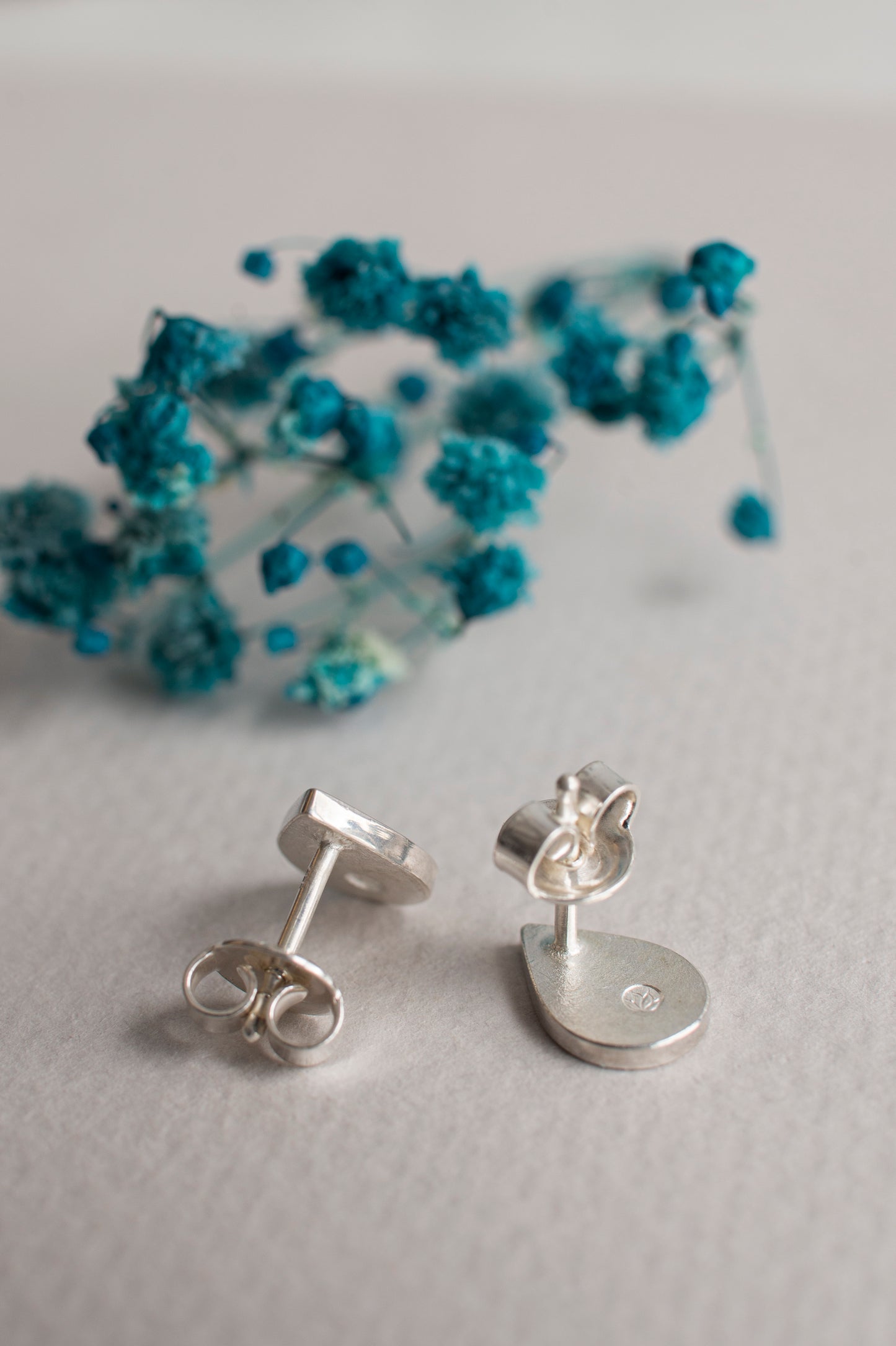 Drop Stud Cloisonne Enamel Earrings With Guilloche Pattern