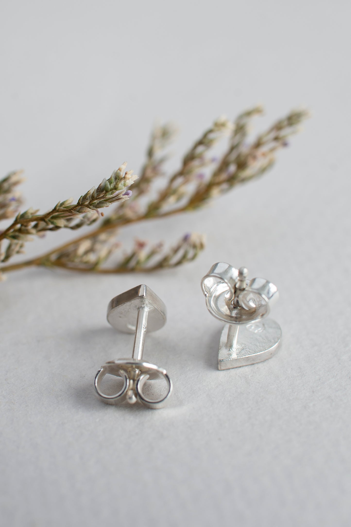 Small Drop Stud Enamel Earrings With Guilloche Pattern