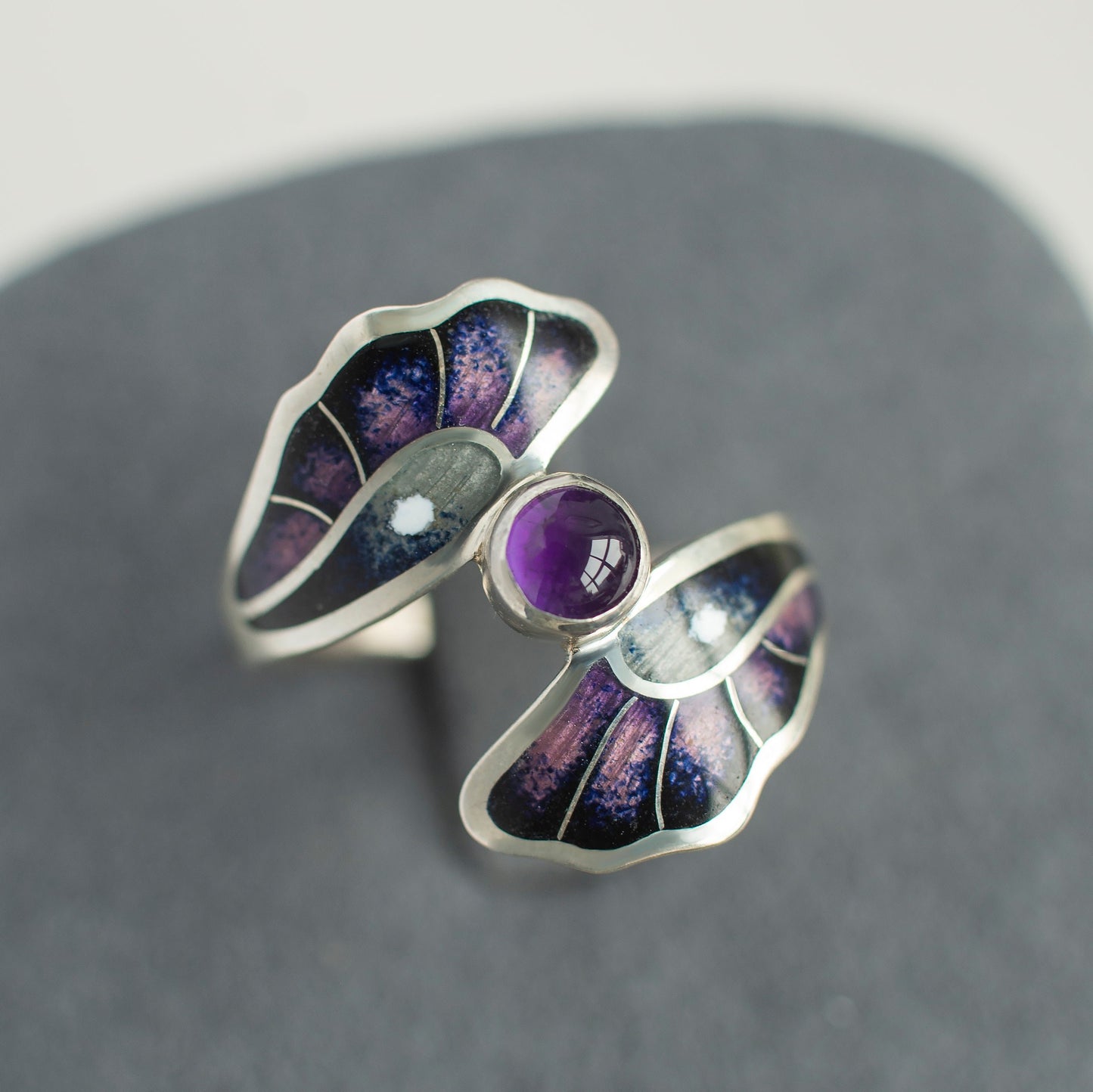 Purple Butterfly Wings Ring With Amethyst Stone