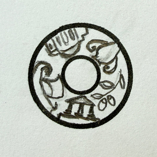 Custom circle ring with Greece sight