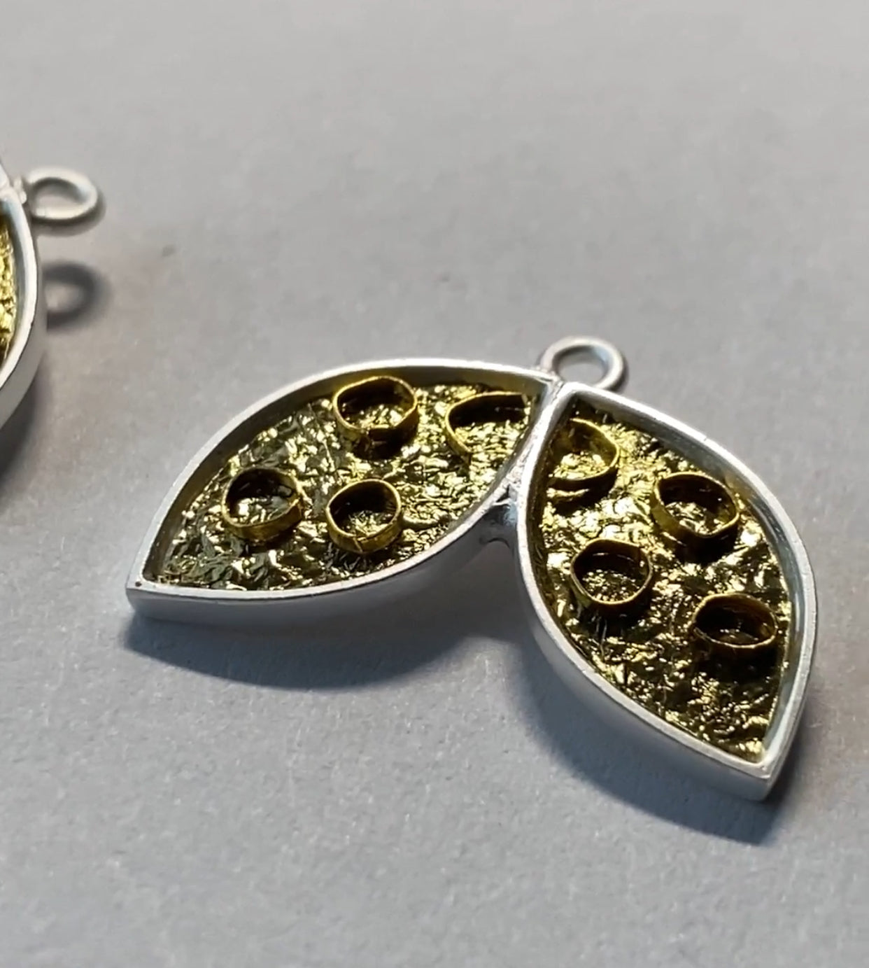 Ladybug Enamel Earrings With Black Onyx And Gold
