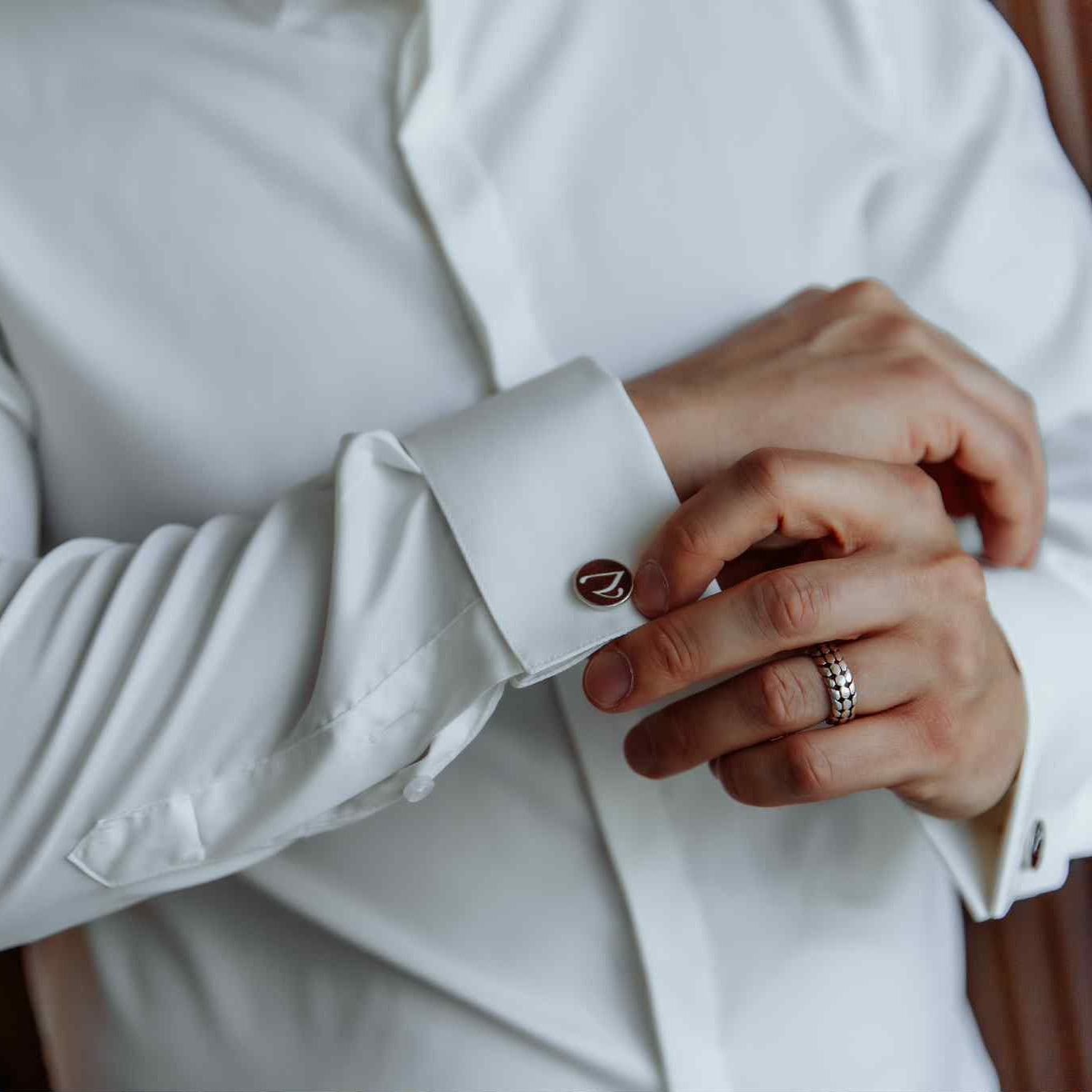 Custom Groomsmen Cuff Links. Personalised Initials Silver And Cloisonne Enamel Accessory for Men