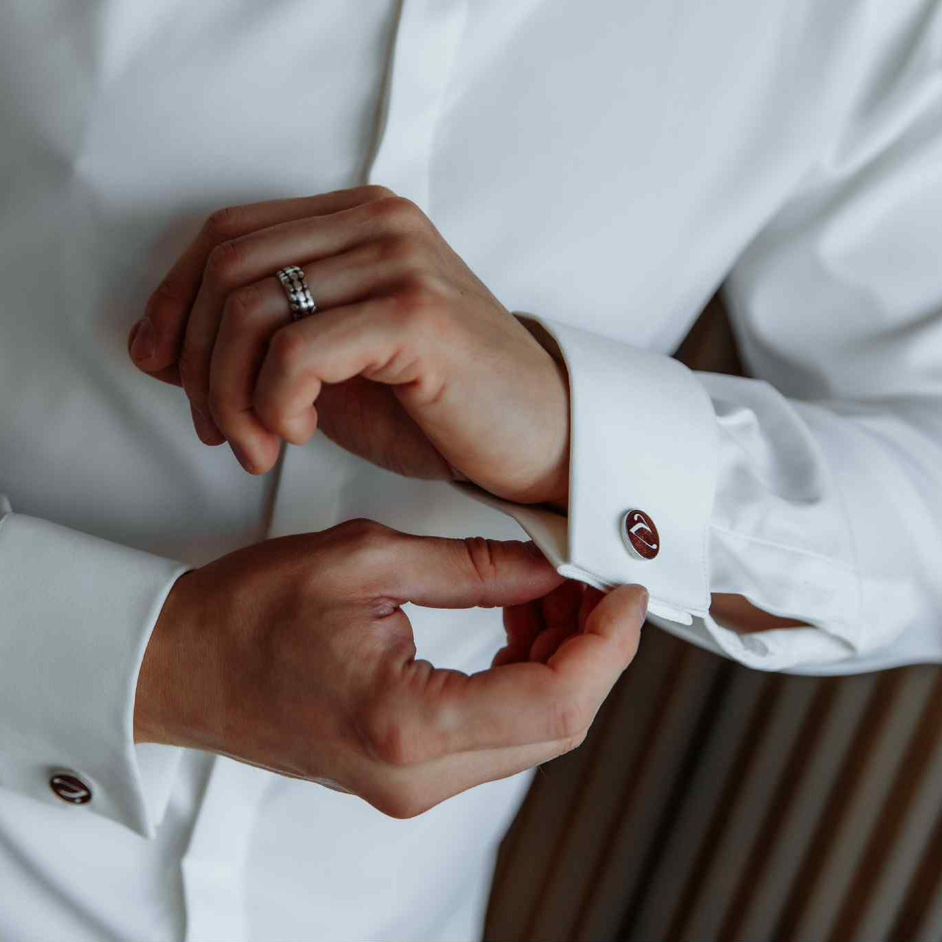 Custom Groomsmen Cuff Links. Personalised Initials Silver And Cloisonne Enamel Accessory for Men