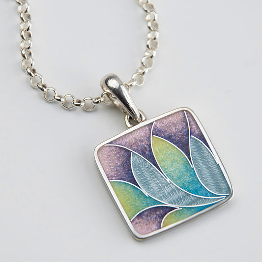 Crocus Paradise Cloisonné Enamel Necklace