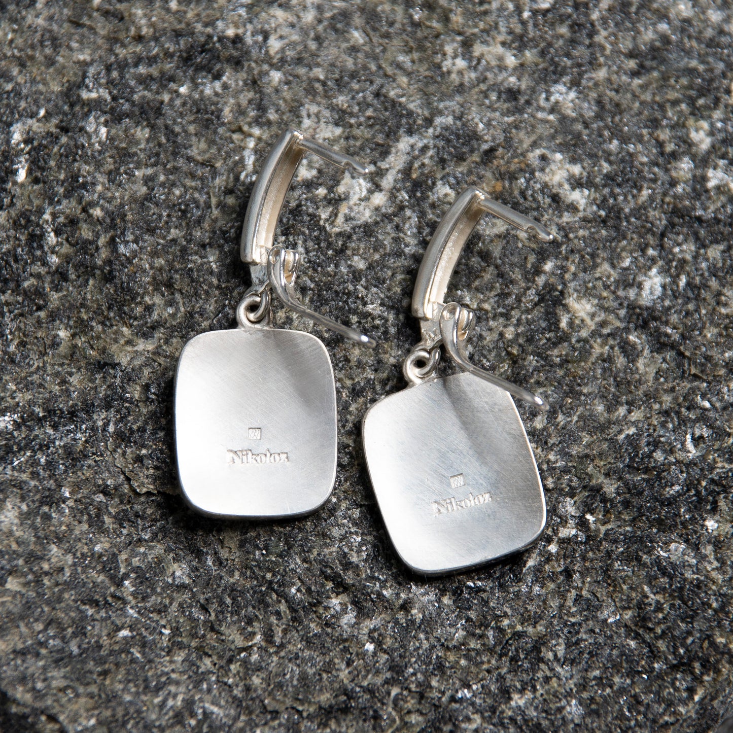 Cloisonné Enamel, Sterling Silver Earrings "Rock Cave"