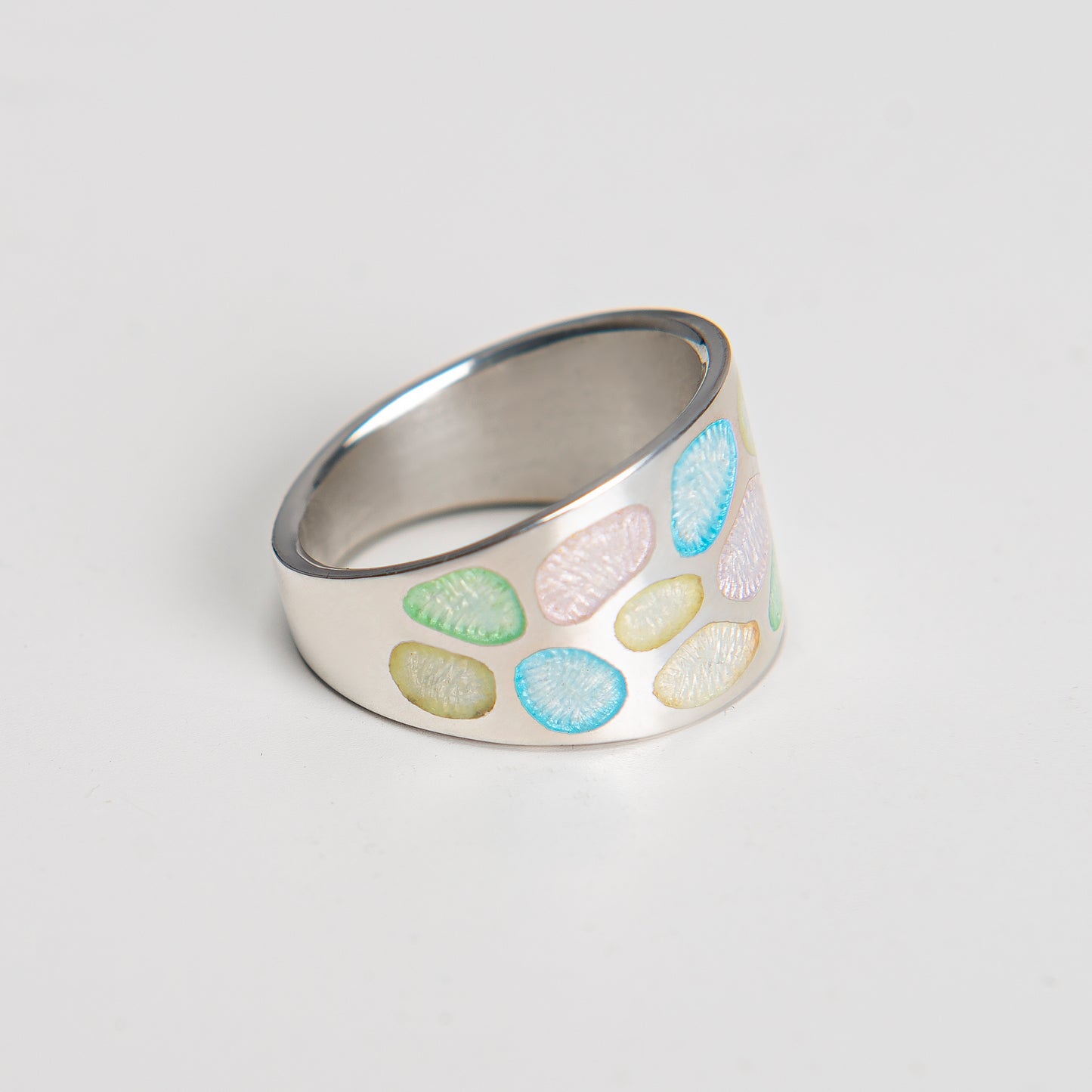 Spotted Champlevé Enamel Ring