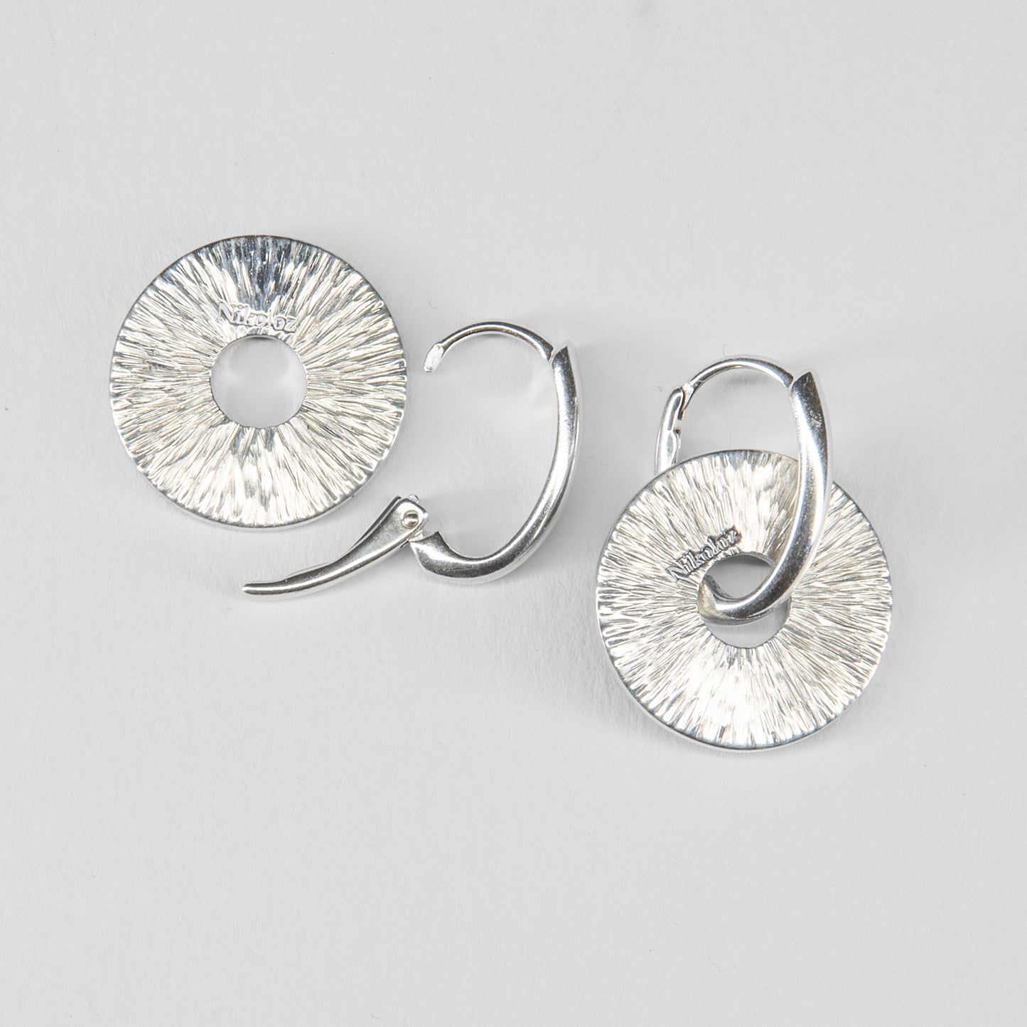 Cloisonné Enamel, Silver, Round Earrings "Turquoise Mandala"