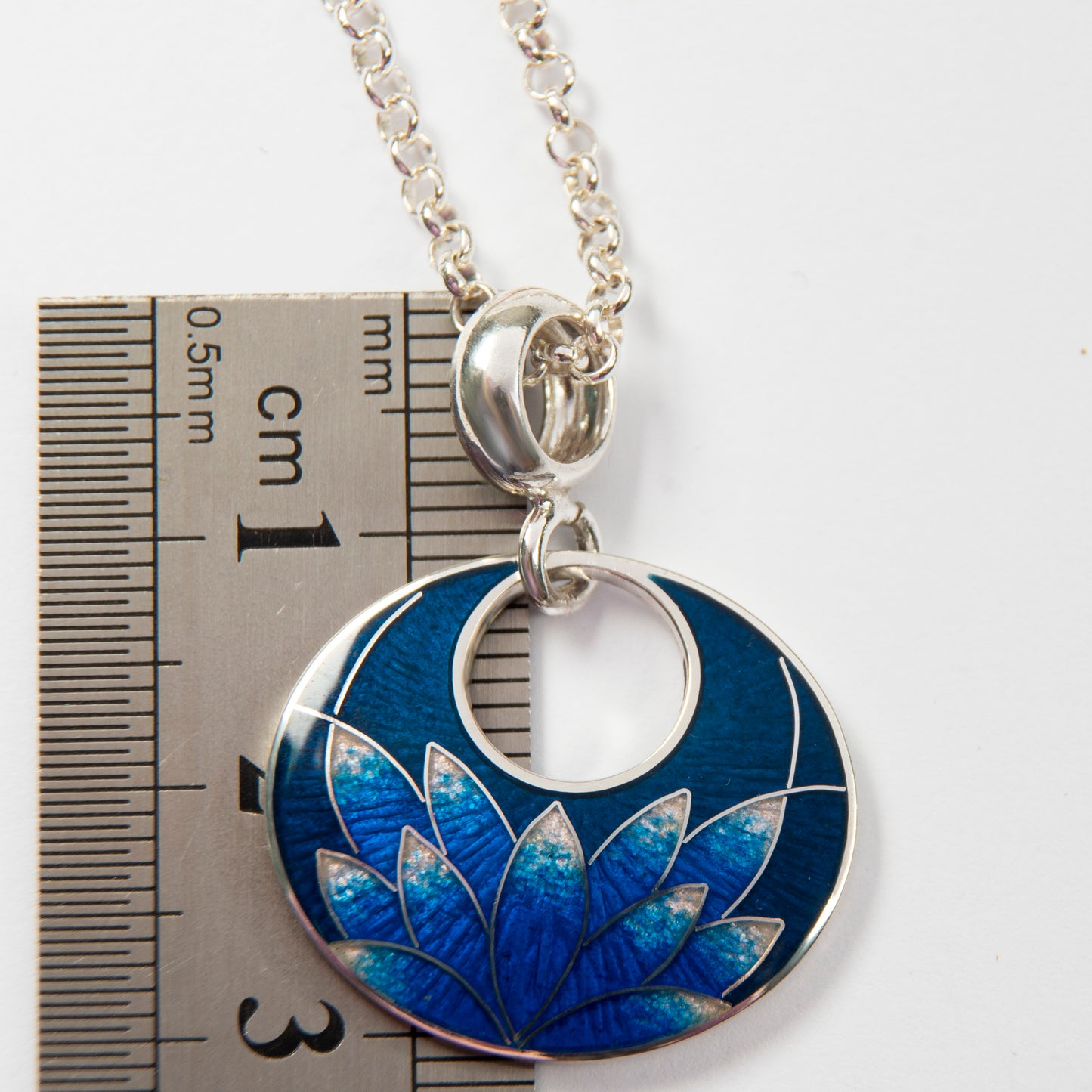 Cloisonné Enamel Pendant-Necklace "Blue Lotus"