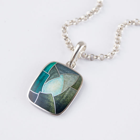 Rock Cave Cloisonne Enamel Necklace