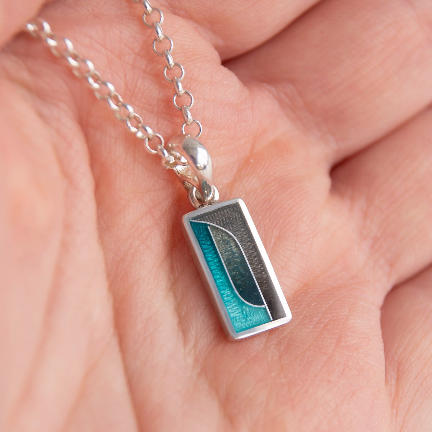 Rectangle Geometric Cloisonne Enamel Necklace