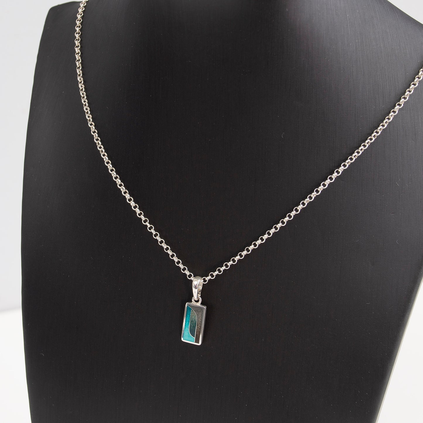 Rectangle Geometric Cloisonne Enamel Necklace