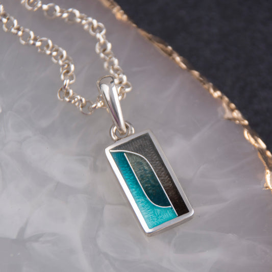 Rectangle Geometric Cloisonne Enamel Necklace