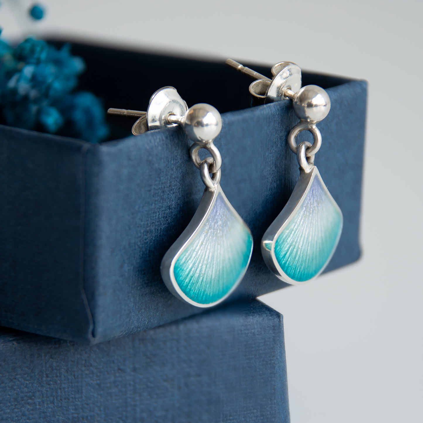 Blue Lagoon Enamel Earrings