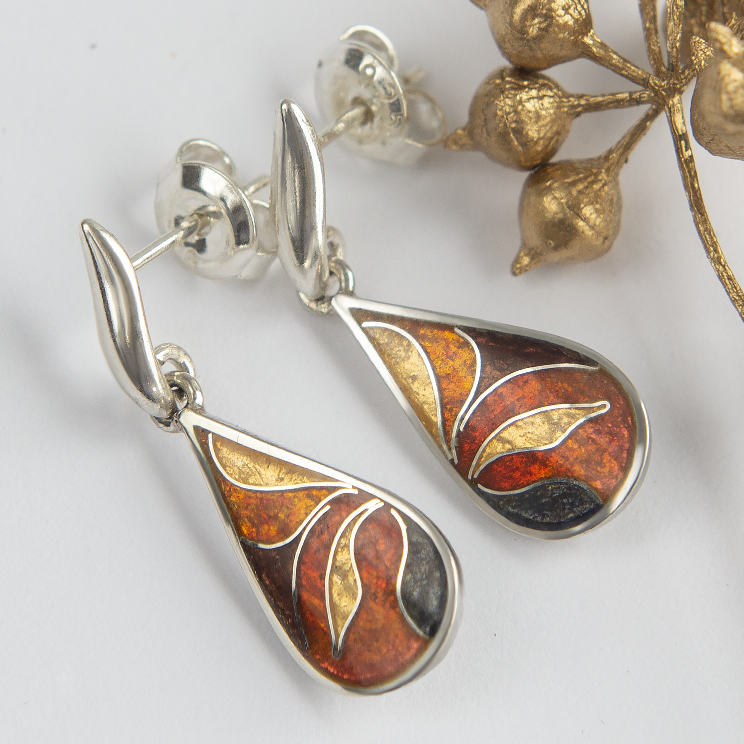 Genuine 2025 cloisonne earrings